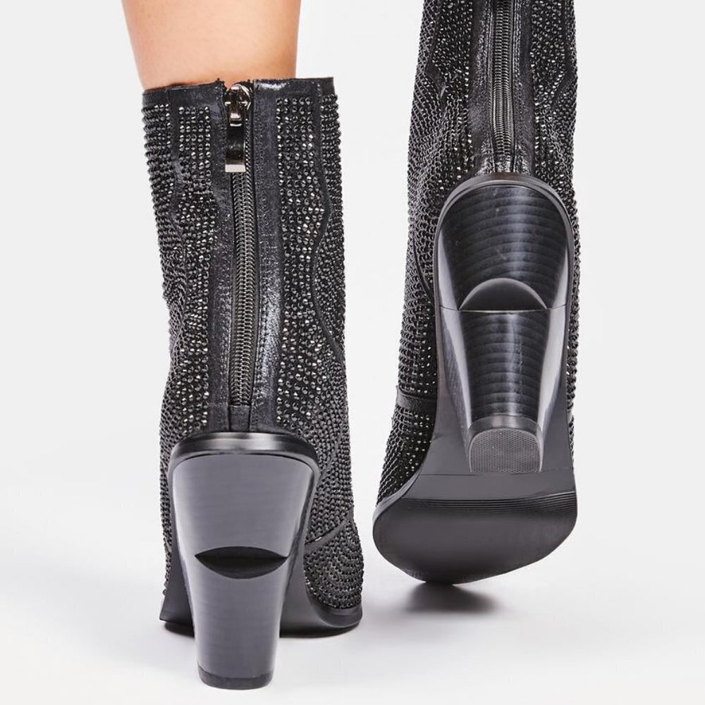 AZALEA WANG NOTHING BUT LOVE FOR YOU Rhinestone Boots ( BRAND NEW !!! ) - Picture 2 of 7